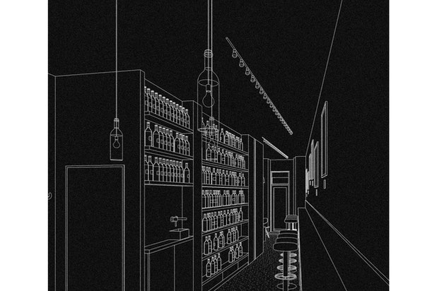 Perspective filaire-renovation-cafe_restaurant-Paris