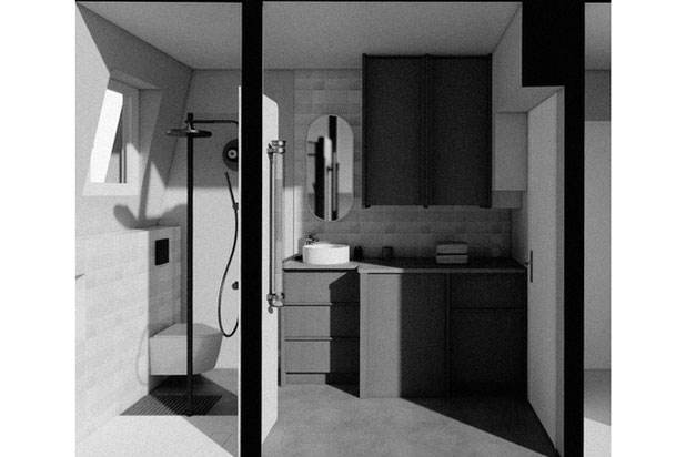 Coupe perspective-renovation-appartement-Paris