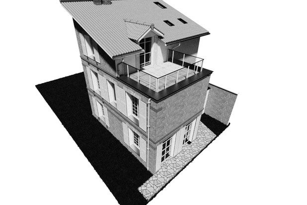 Persepctive ouest-agrandissement_extension-maison-Chantilly