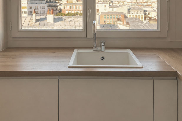 Photographie de la cuisine.-renovation-appartement-Paris