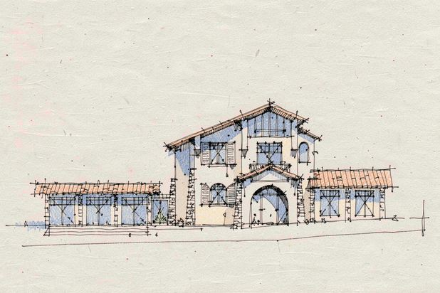 croquis de façade / élévation dessinée-agrandissement_extension-maison-La Baule-Escoublac