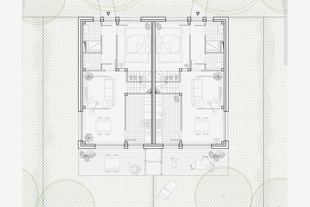 Plan de rez-de-chaussée maison individuelle-construction-immeuble-Bussy-Saint-Georges