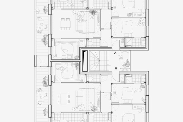 Plan d'étage courant bâtiment intermédiaire-construction-immeuble-Bussy-Saint-Georges