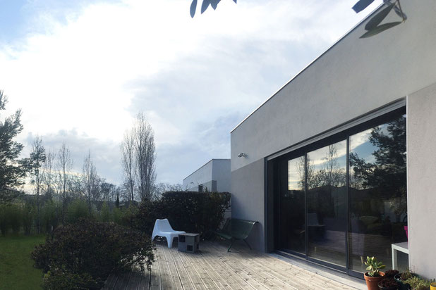 Depuis la terrasse vers le couchant-construction-maison-Campagnan