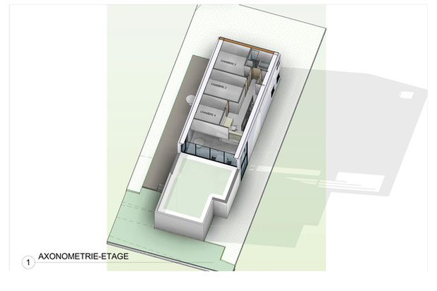 Axonométrie Etage-construction-maison-Rennes