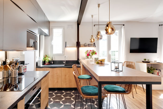 Carrelage graphique-renovation-logement-Paris