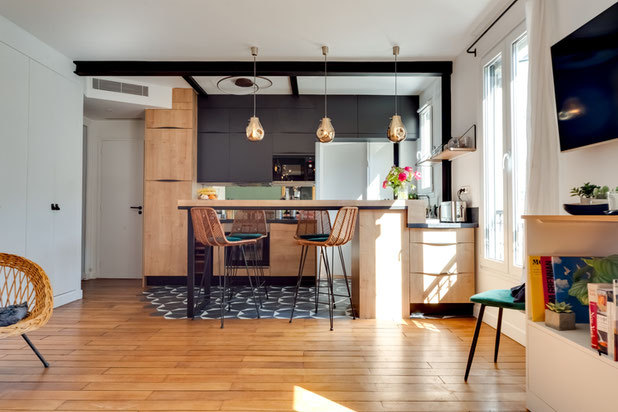 Cuisine américaine-renovation-logement-Paris