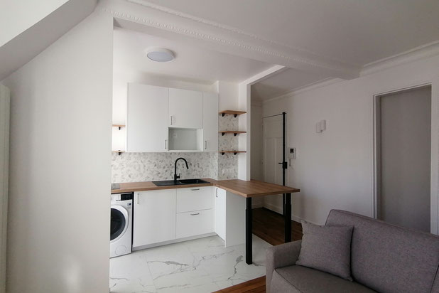 Pièce de vie-renovation-appartement-Paris