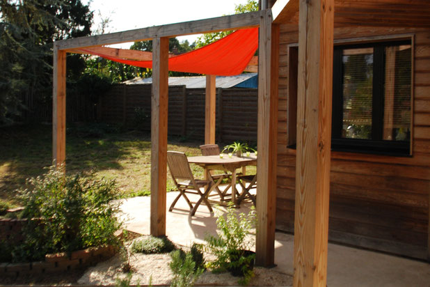 Terrasse et entrée-construction-maison-Rambouillet