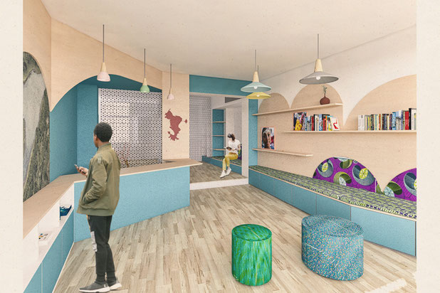 Vue depuis l'entrée-renovation-boutique_local-Paris