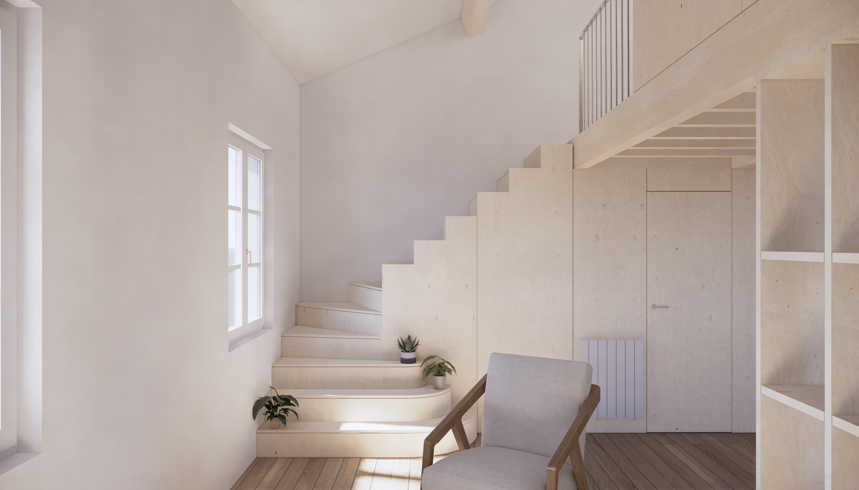 LOFT - AMENAGEMENT ET CREATION D'UNE MEZZANINE - ST-JEAN-DE-LUZ, PAYS BASQUE – rénovation d'appartement Pyrénées-Atlantiques