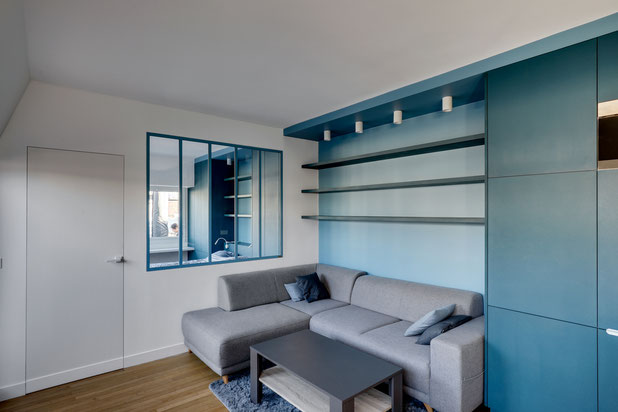 Espace salon-renovation-appartement-Paris