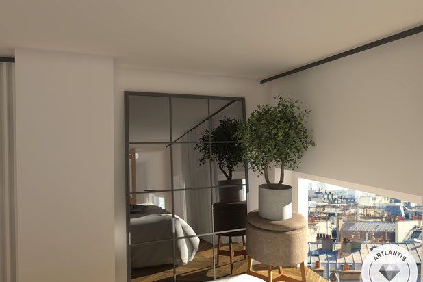 Vue de la chambre 2-renovation-appartement-Lille