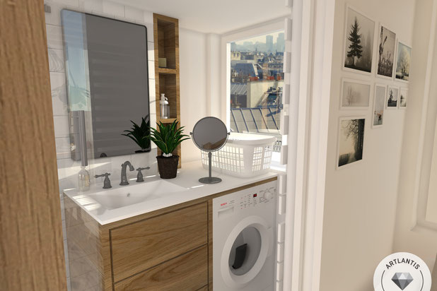 Vue de la salle de bain 1-renovation-appartement-Lille