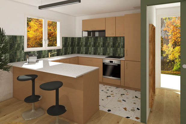 Vue de la cuisine-construction-maison-Savy-Berlette