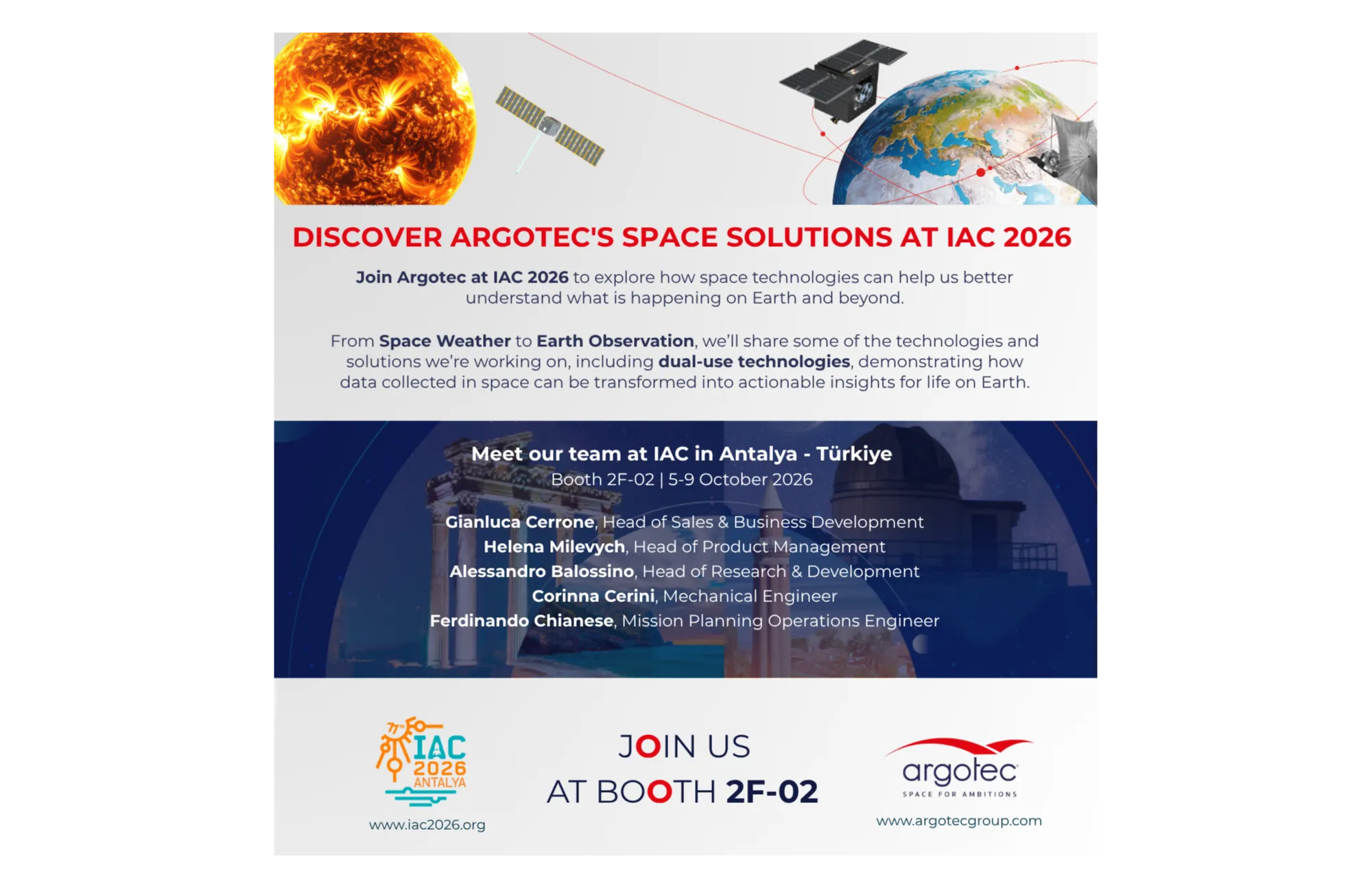 Argotec at IAC 2026: advancing autonomous operations for Earth Observation-image