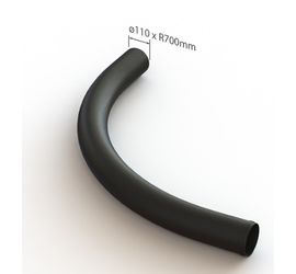 PVC STRAALBOCHT ZWART 110MM