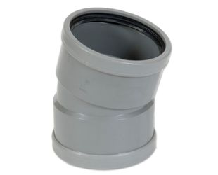 PVC BOCHT 15° GRIJS BENOR 110MM MOF/MOF SN8