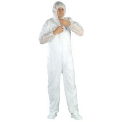Wegwerpoveral spp polypro 40 g/m2 wit xxl - met kap - sluiting rits
