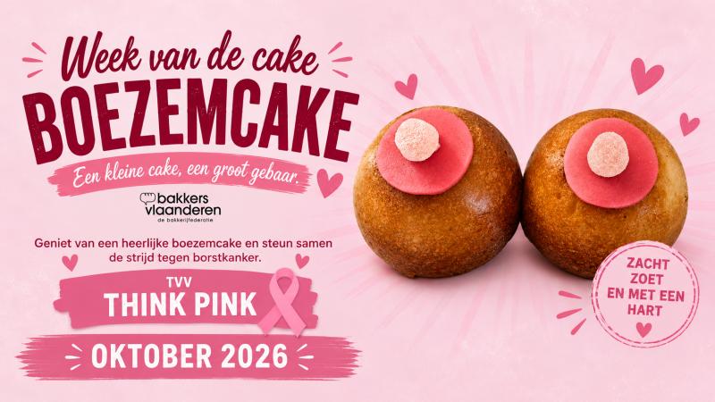 Week van de Cake 2026 krijgt een warm hart: Boezemcake steunt Think Pink