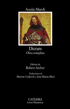 Dictats Obra Completa, Ausias March 1 Portada libro Dictats Obra Completa de Ausias March