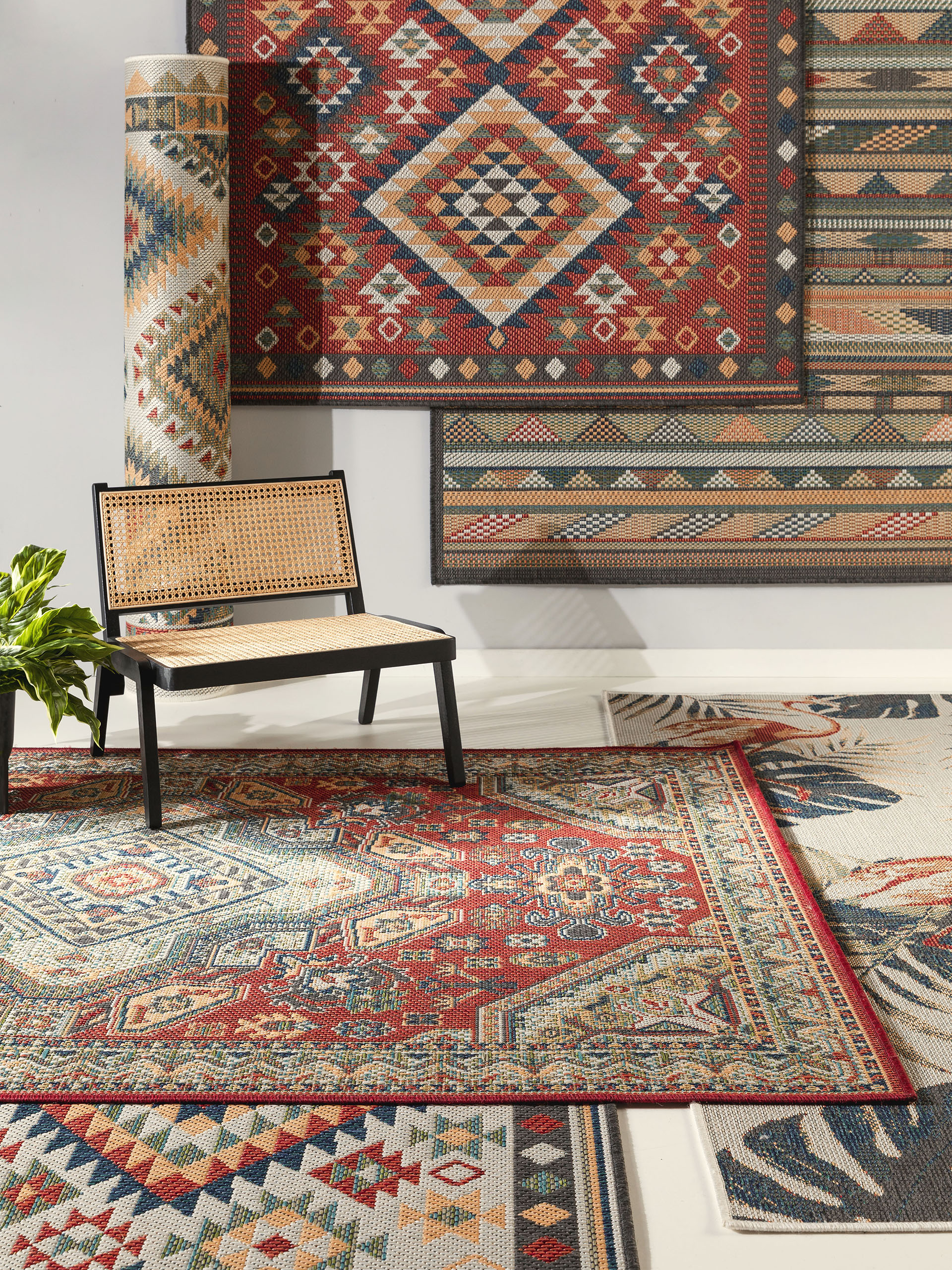 Rug made of 100% Polypropylen in Multicolour with a 100% Polypropylen high pile by benuta Nest
