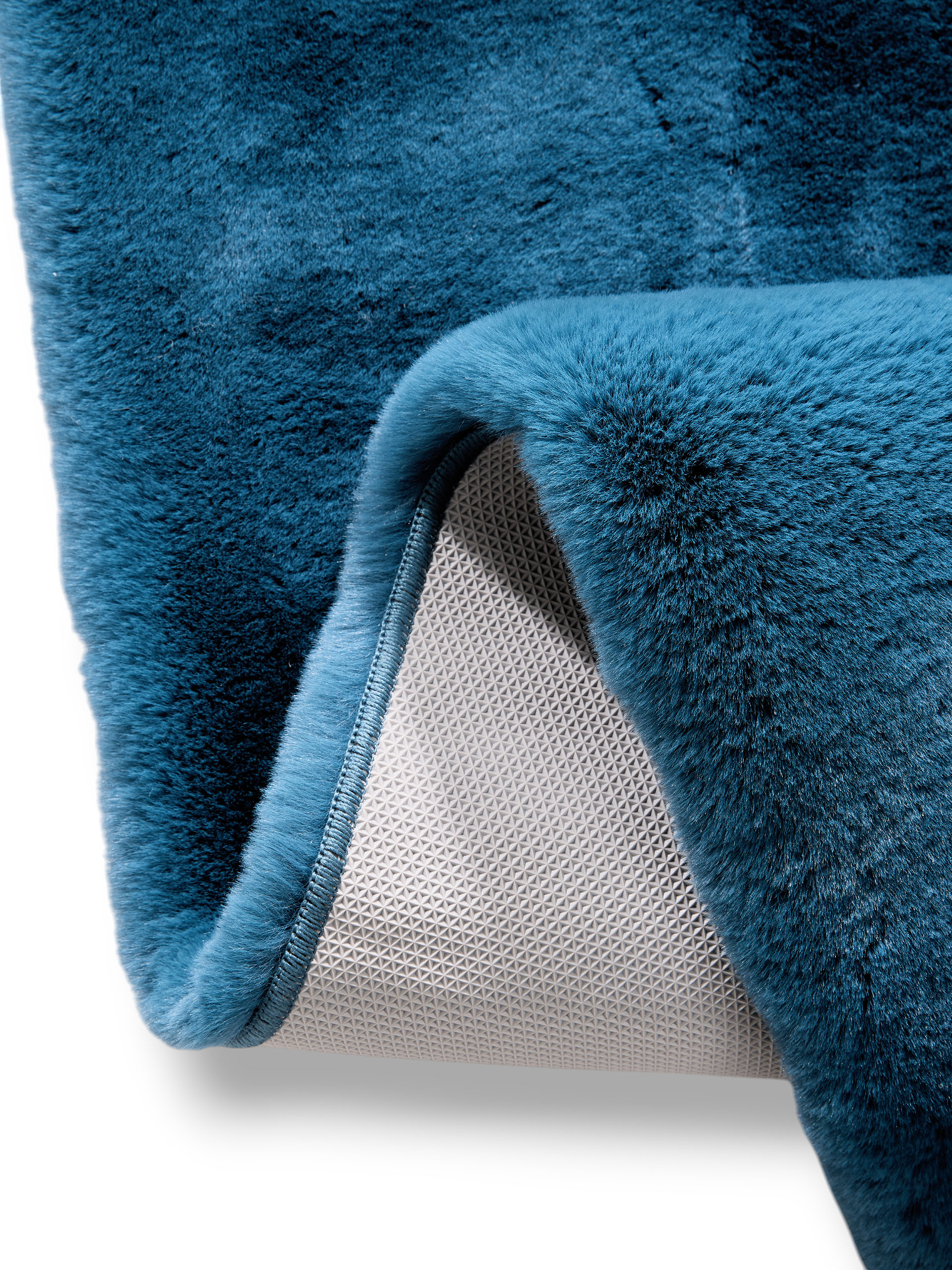 Teppich aus 100% Polyester in Türkis mit 100% Polyester hohem Flor von benuta Nest