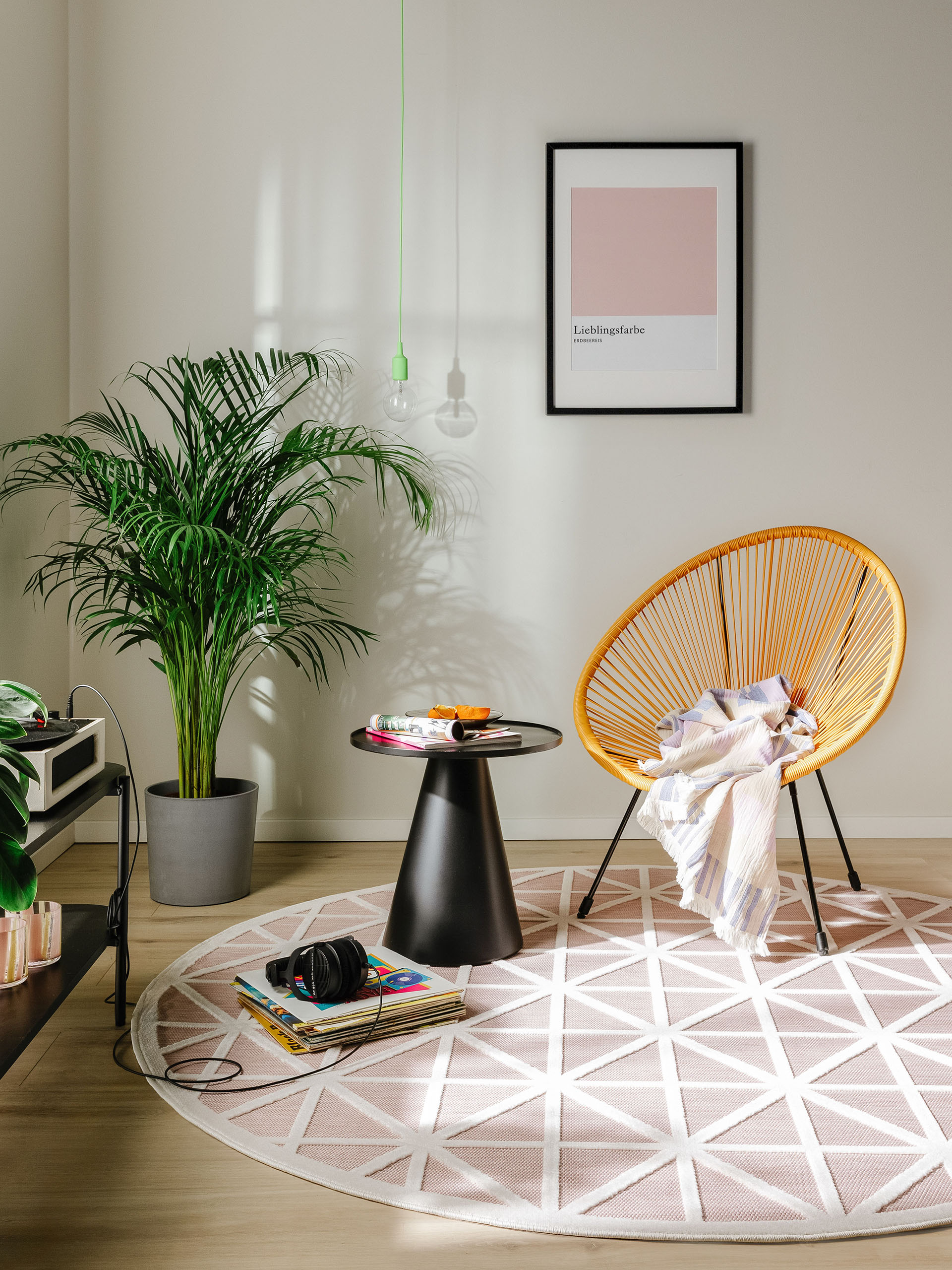 Rug made of 100% Polypropylen in Pink with a 100% Polypropylen high pile by benuta Pop