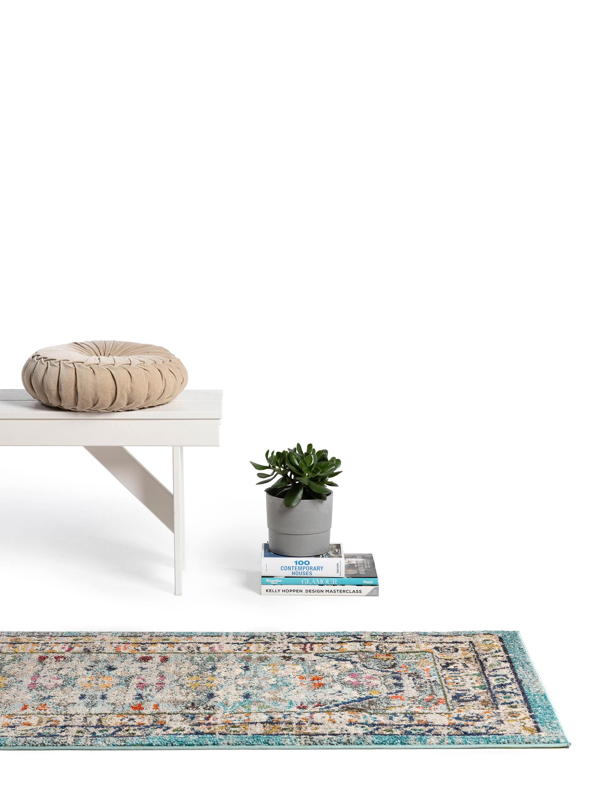 Teppich aus 100% Polypropylen in Blau mit 100% Polypropylen hohem Flor von benuta Nest