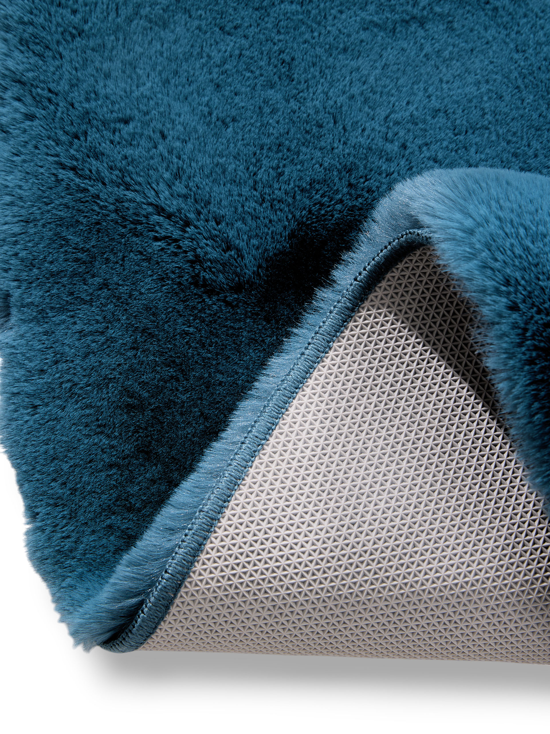 Teppich aus 100% Polyester in Türkis mit 100% Polyester hohem Flor von benuta Nest