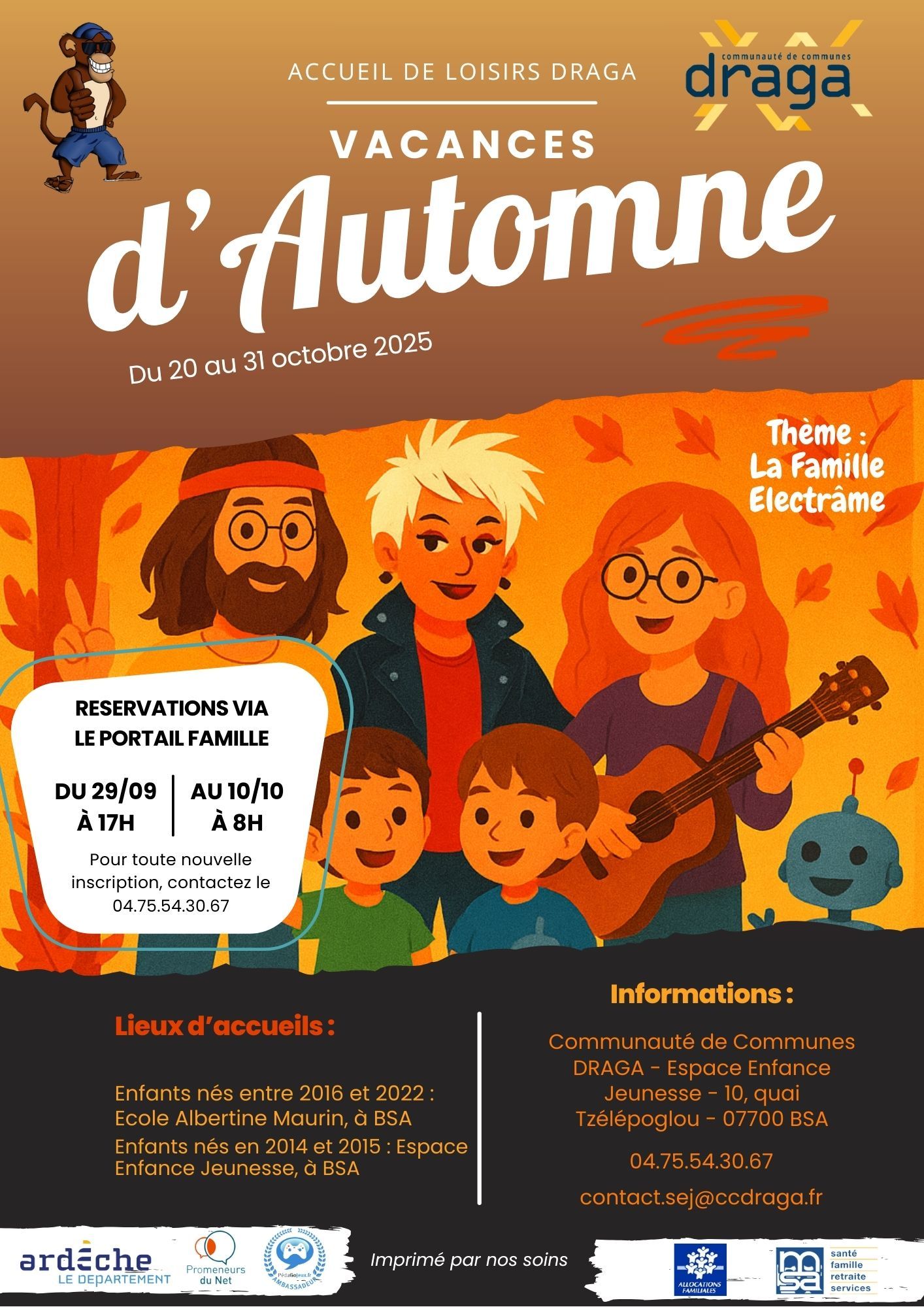 Affiche accueil de loisirs vacances d'automne 2025 Affiche accueil de loisirs vacances d'automne 2025