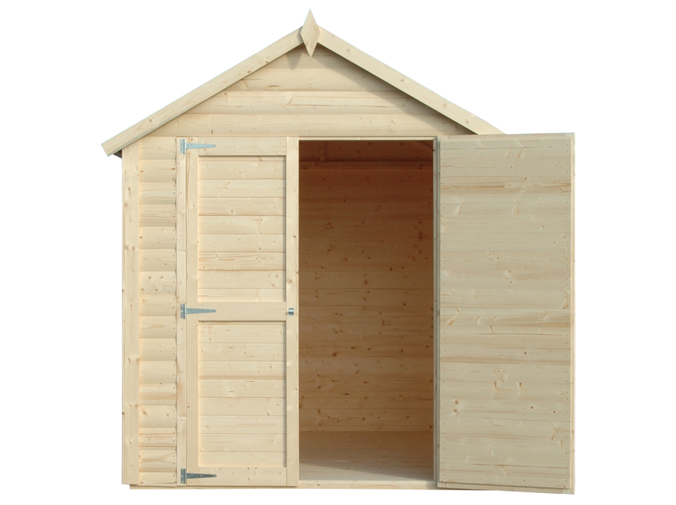 abri bois porte double