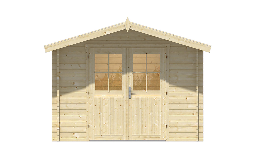 chalet bois vue de face