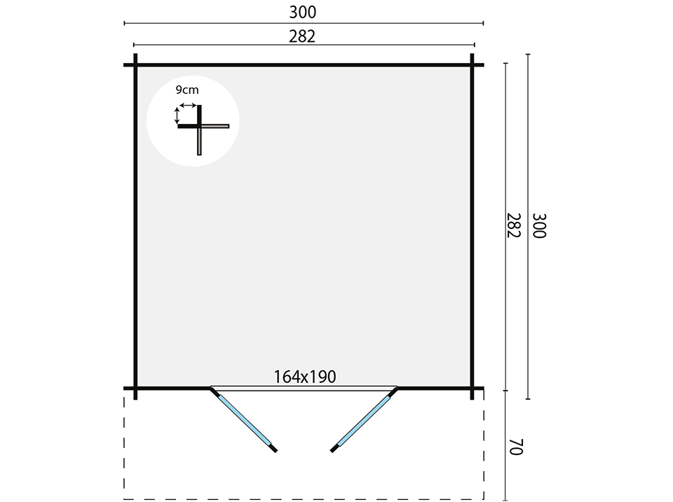 Plan du chalet de jardin BEAUNE