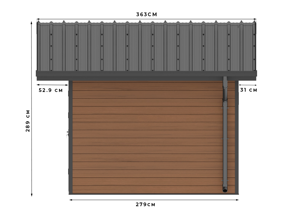abri de jardin en lames composites