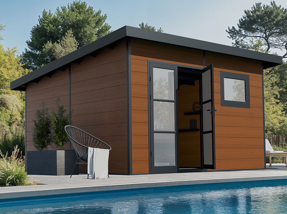 Abri de jardin ALMA 15m² finition brun