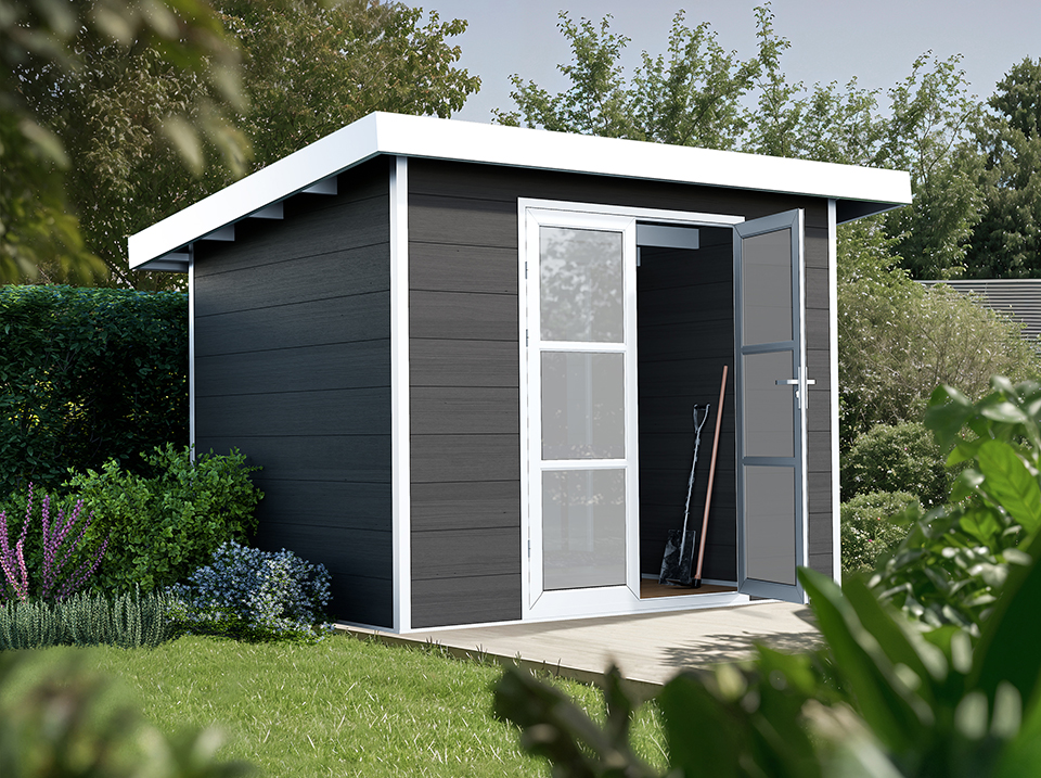 Abri de jardin ALMA 7m² finition gris 