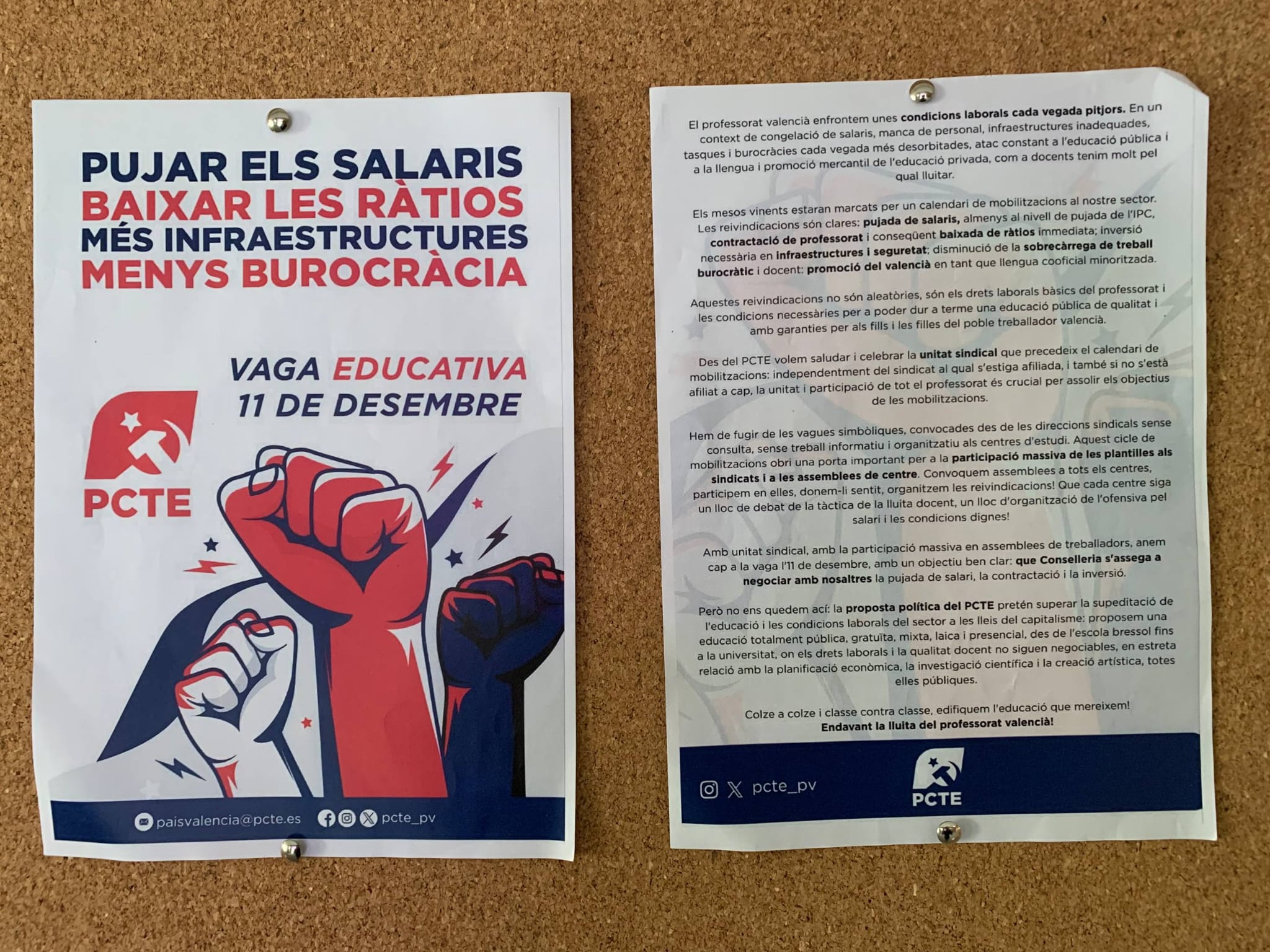 Condiciones dignas para una educación digna! El profesorado valenciano inicia ciclo de movilizaciones.