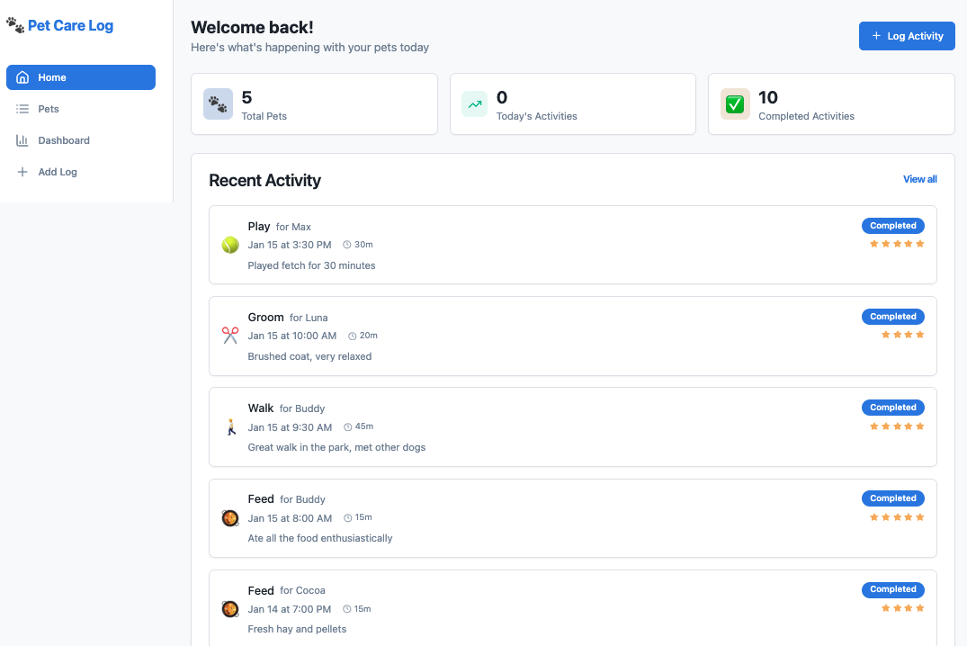 Pet Care Log thumbnail