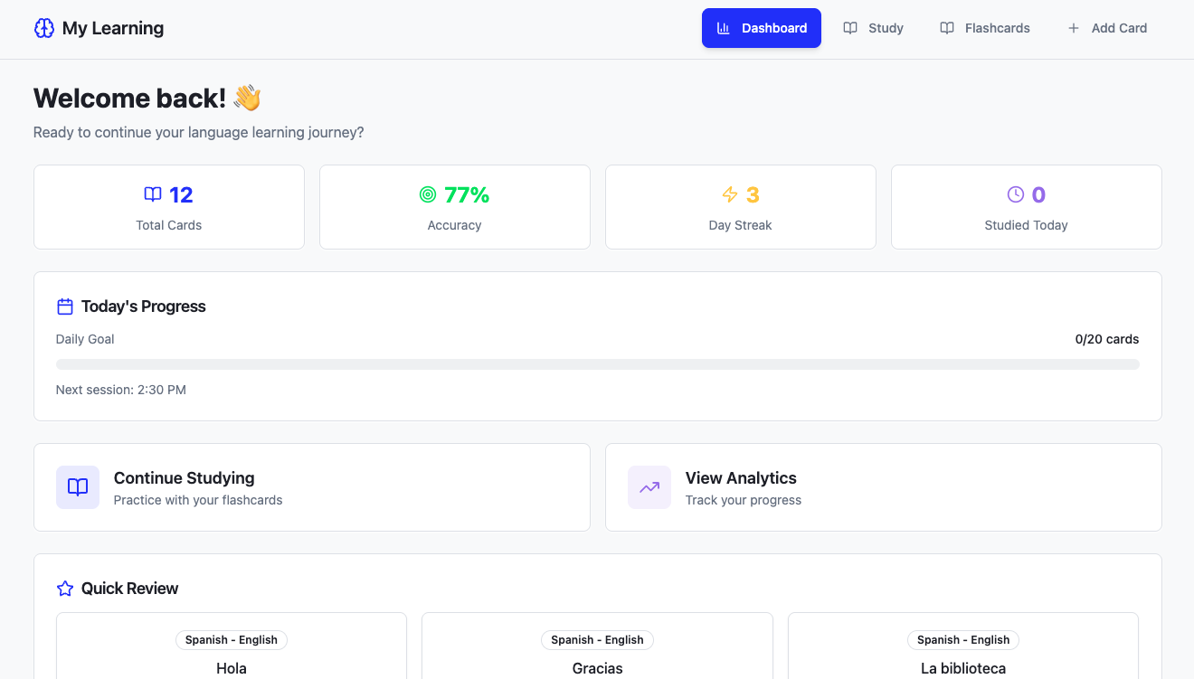 Language Flashcard App thumbnail