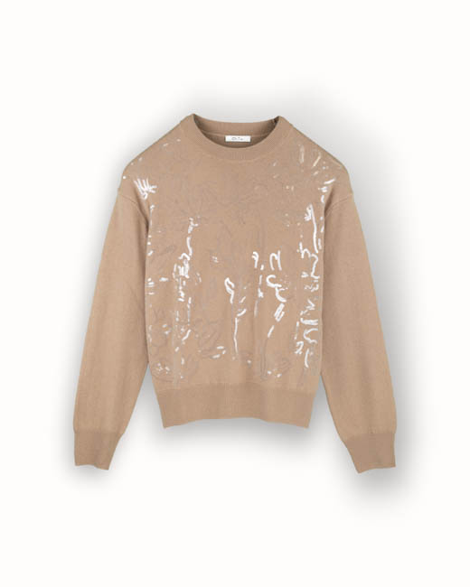 Image du produit 1: Pull en maille sable à sequins