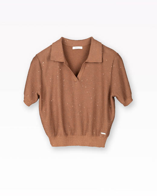 Product image: Sparkle Linen-Tencel Knit Polo