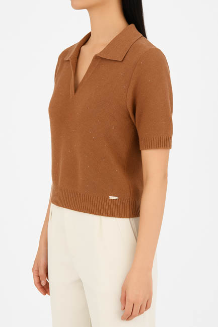 Product styling image: Sparkle Linen-Tencel Knit Polo