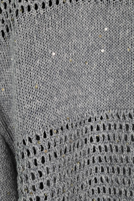 Image de détail du produit 2: Cardigan zippé en maille ajourée de lin à sequins