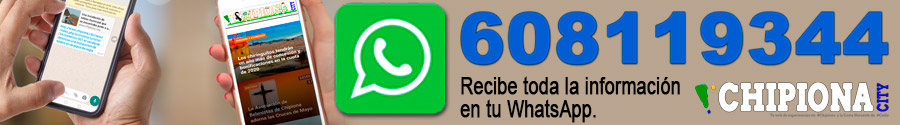 Guarda este número en tu móvil con el nombre Chipiona City y envía un whatsapp con el texto 'Chipiona' para seguir informado de todo lo que pasa en Chipiona Guarda este número en tu móvil con el nombre Chipiona City y envía un whatsapp con el texto 'Chipiona' para seguir informado de todo lo que pasa en Chipiona