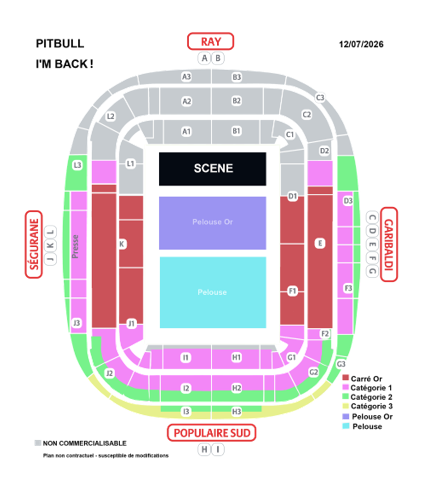 Seat plan (Allianz Riviera)