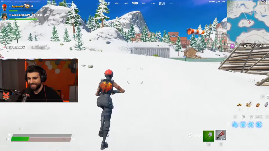 SypherPK jugando Fortnite nieve