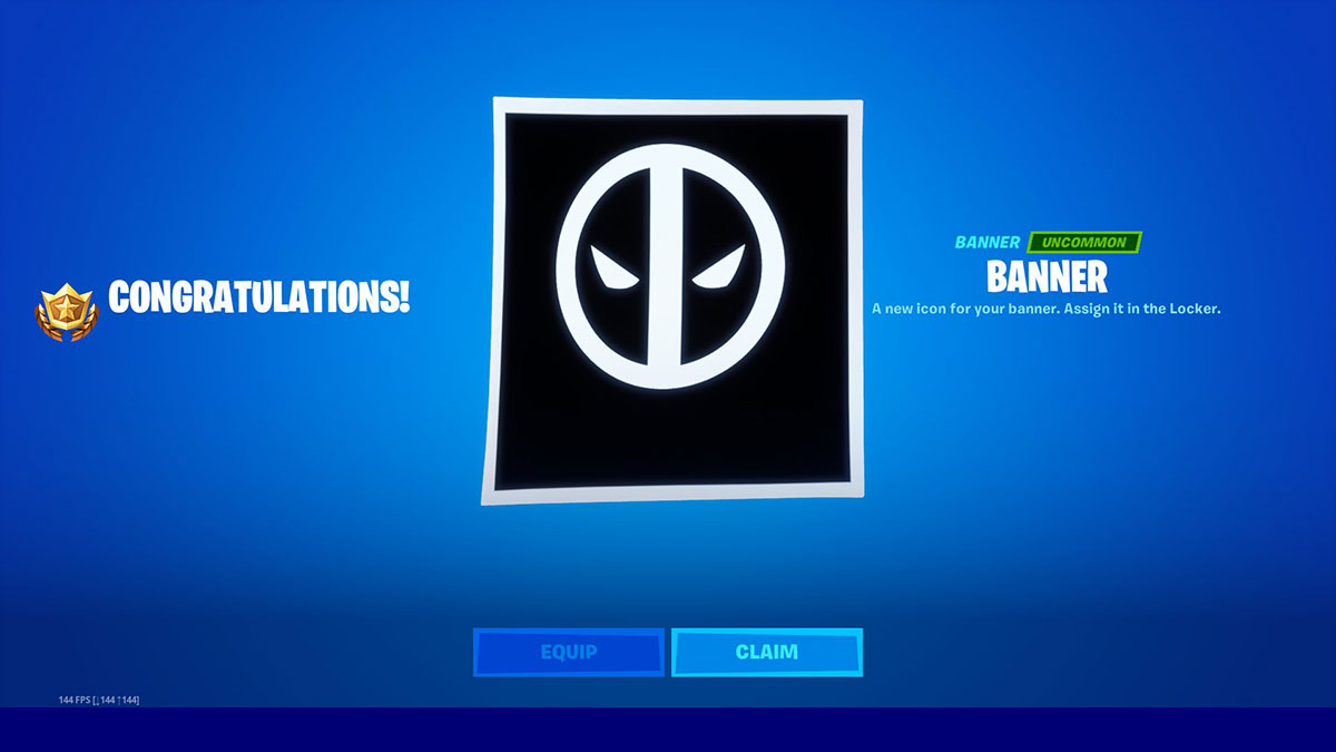 Bannière Deadpool sur Fortnite Saison 2