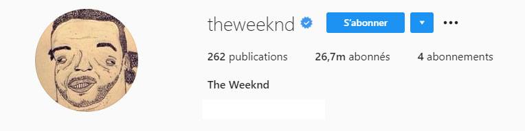 Photo de profil Instagram de The Weeknd