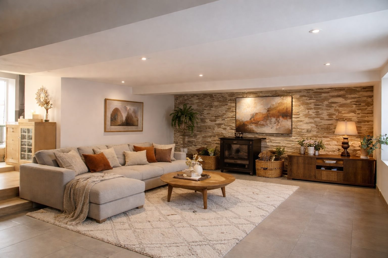 MAISON EN PIERRE RENOVEE 4 CHAMBRES GARAGE BEAU TERRAIN